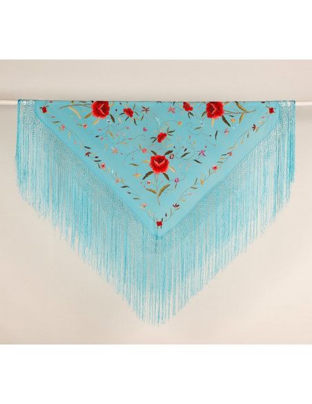 Mantón bordado a mano en seda 115 cm