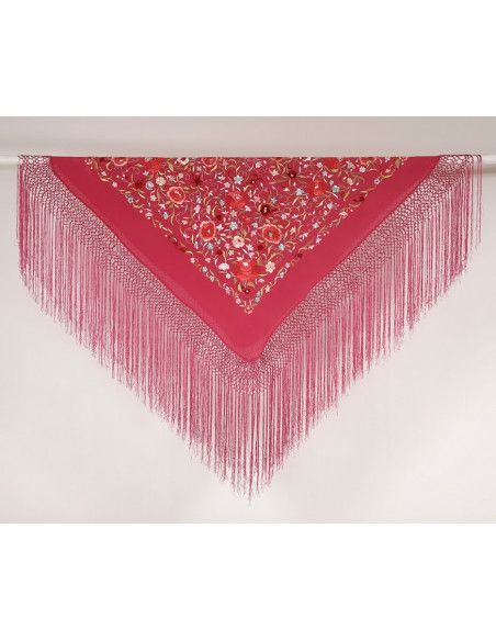 Mantón bordado a mano en seda 100 cm