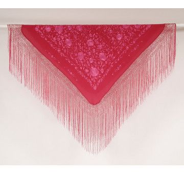 Mantón bordado a mano en seda 100 cm 2
