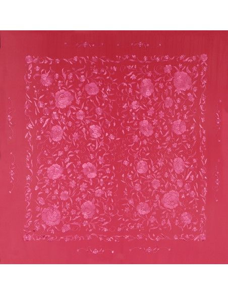 Mantón bordado a mano en seda 100 cm