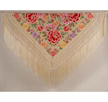 Mantón mano seda 140cm 2