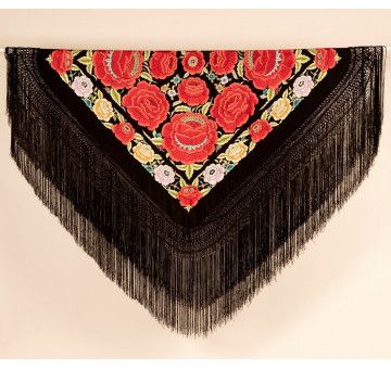 Mantón mano seda 140cm 2