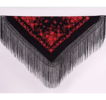 Mantón mano seda 145cm 2