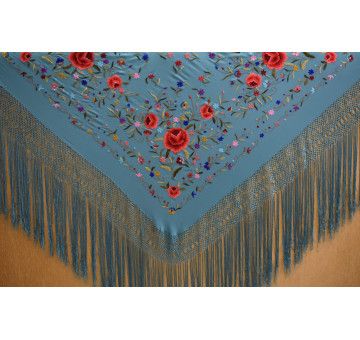 Mantón mano seda 140cm 2