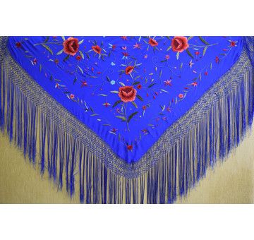Mantón bordado a mano en seda 115 cm 2