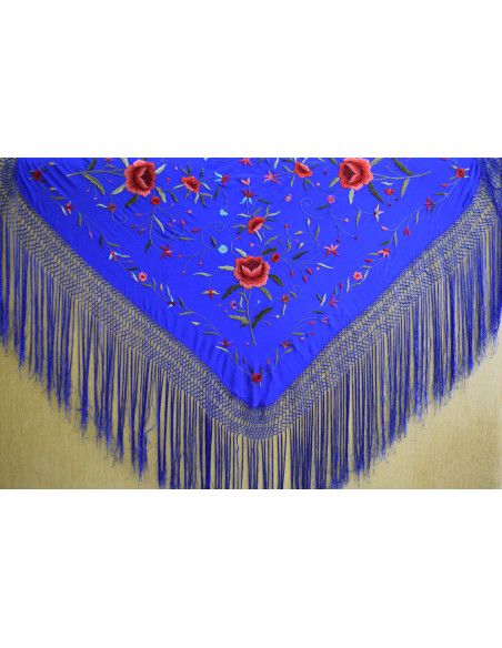 Mantón bordado a mano en seda 115 cm