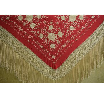 Mantón mano seda 140cm 2