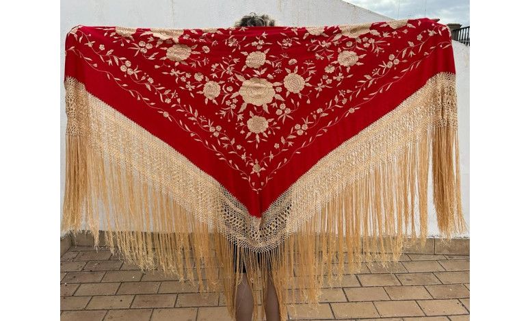 Mantón mano seda 140cm