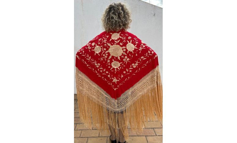 Mantón mano seda 140cm