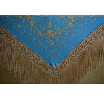 Mantón mano seda 140cm 2