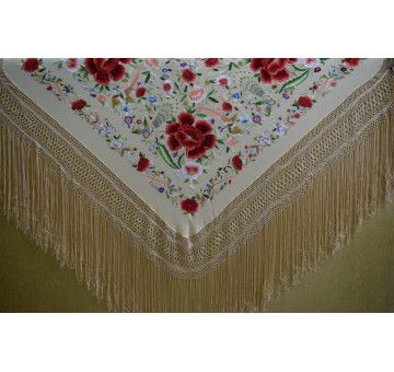 Mantón mano seda 140cm 2