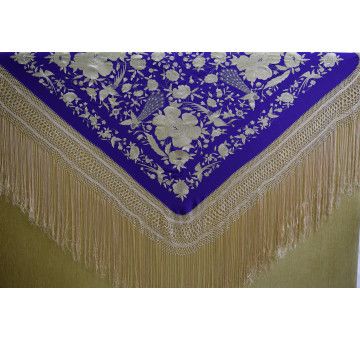 Mantón mano seda 140cm 2