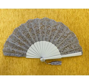 Abanico blonda gris perla