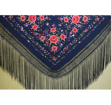 Mantón mano seda 140cm 2
