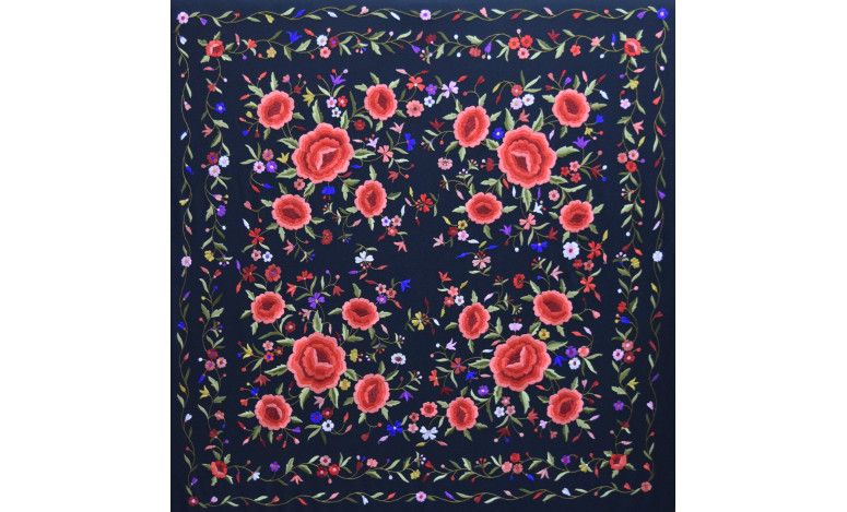 Mantón mano seda 140cm