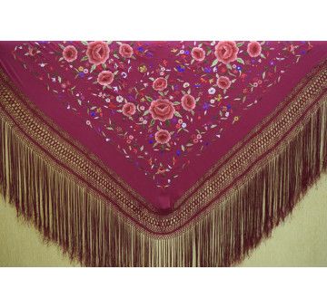 Mantón mano seda 140cm 2