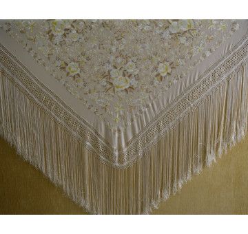 Mantón mano seda 140cm 2