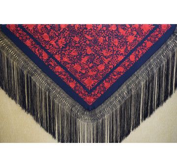 Mantón mano seda 140cm 2