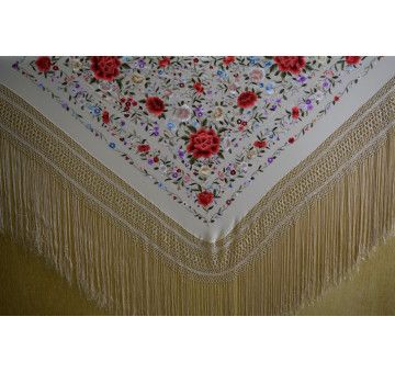 Mantón mano seda 140cm 2