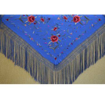 Mantón bordado a mano en seda 115 cm 2
