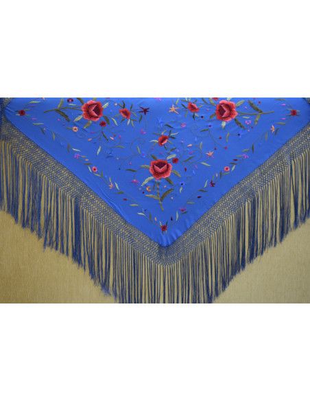 Mantón bordado a mano en seda 115 cm