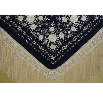 Mantón mano seda 140cm 2