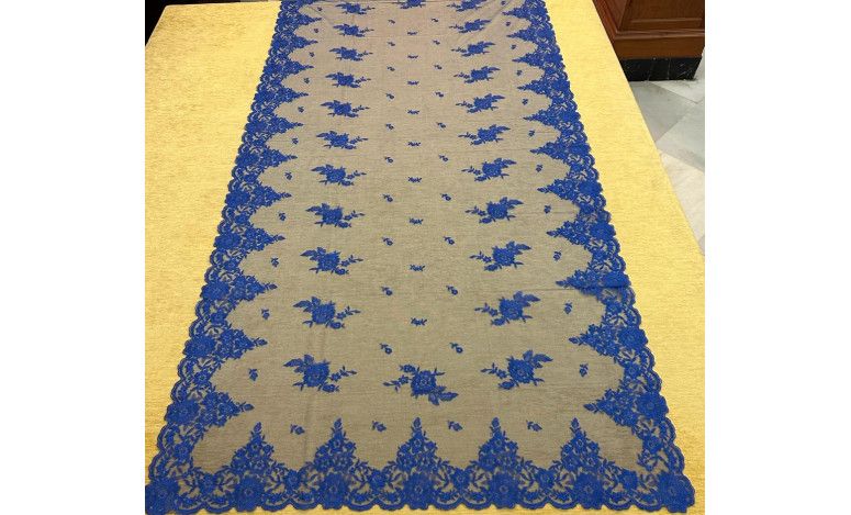 Mantilla máquina azul 100*220