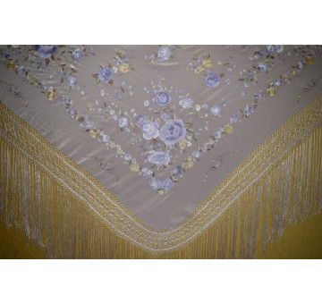 Mantón mano seda 140cm 2