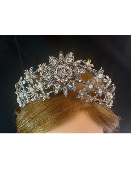 Tiara flores filigrana