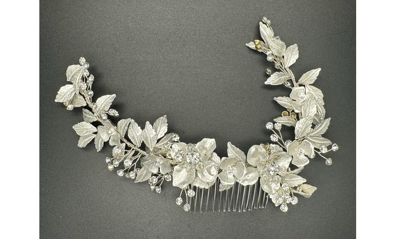 Aplique flores plateadas