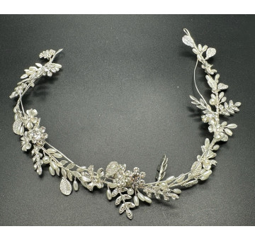 Aplique flores plateado