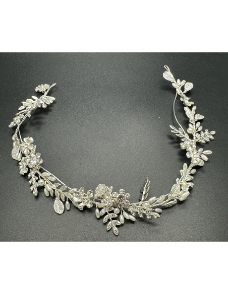 Aplique flores plateado