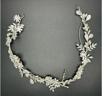 Aplique flores plateado 2