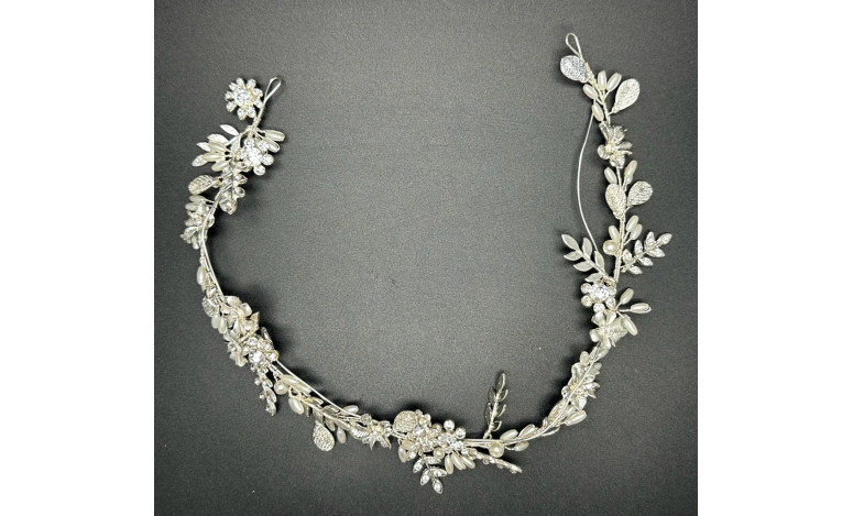 Aplique flores plateado
