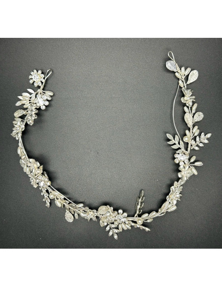 Aplique flores plateado