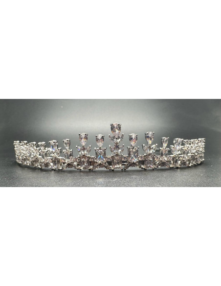 Tiara rodio lágrimas cristal