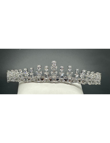 Tiara rodio lágrimas cristal