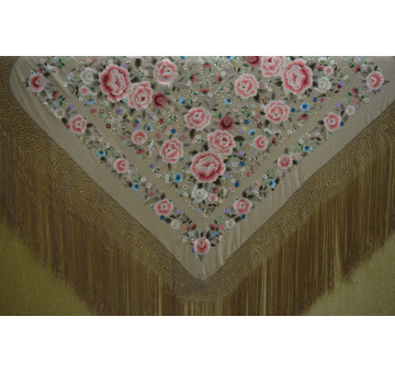 Mantón mano seda 140cm