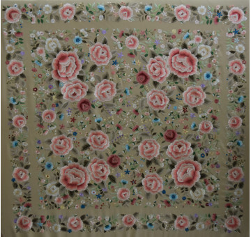 Mantón mano seda 140cm 2