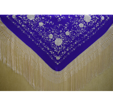 Mantón mano seda 140cm 2