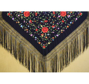 Mantón mano seda 110cm 2