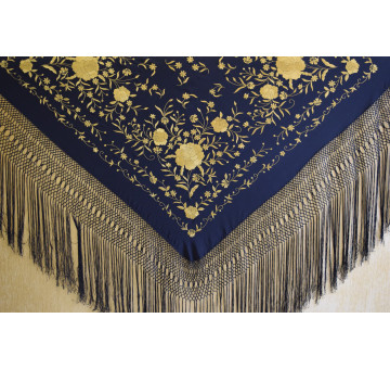Mantón mano seda 140cm 2
