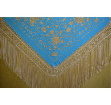Mantón mano seda 140cm 2