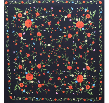 Mantón mano seda 110cm 2