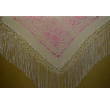Mantón mano seda 140cm 2