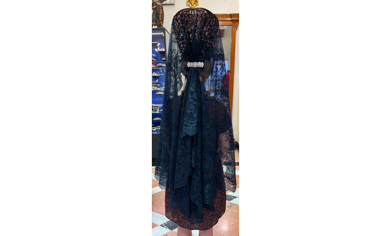 Mantilla máquina azul 100*220