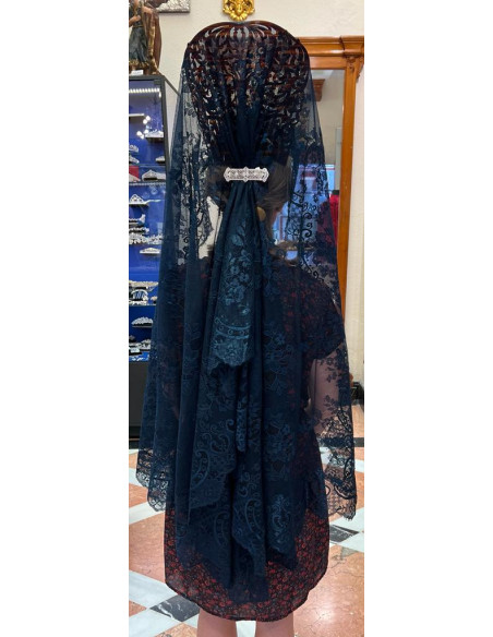 Mantilla máquina azul 100*220