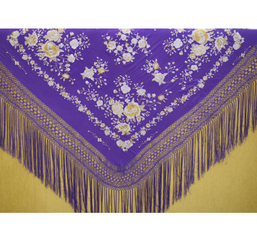 Mantón mano seda 140cm 2