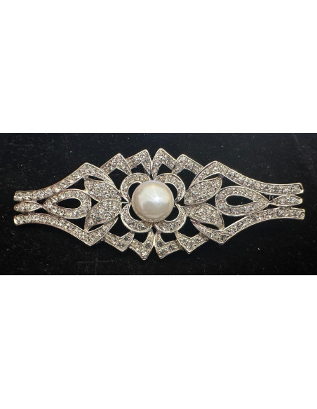 Broche mantilla rodio