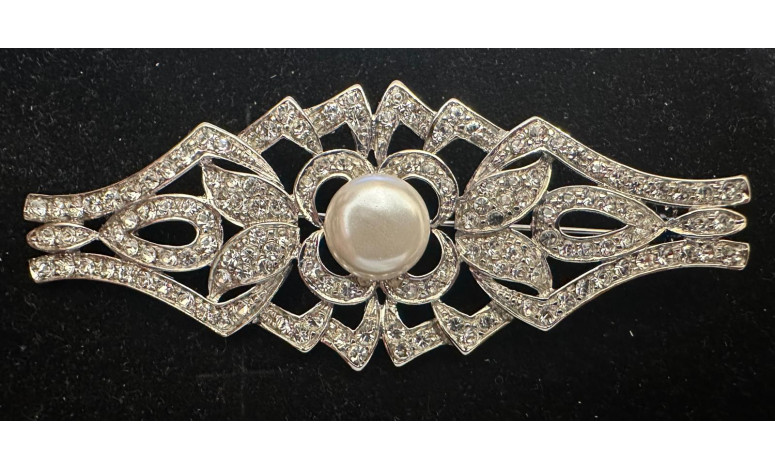 Broche mantilla rodio
